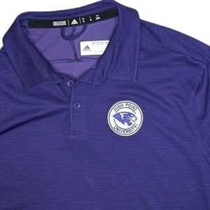Adidas High Point University Golf Polo Shirt Men's XL Purple Climalite